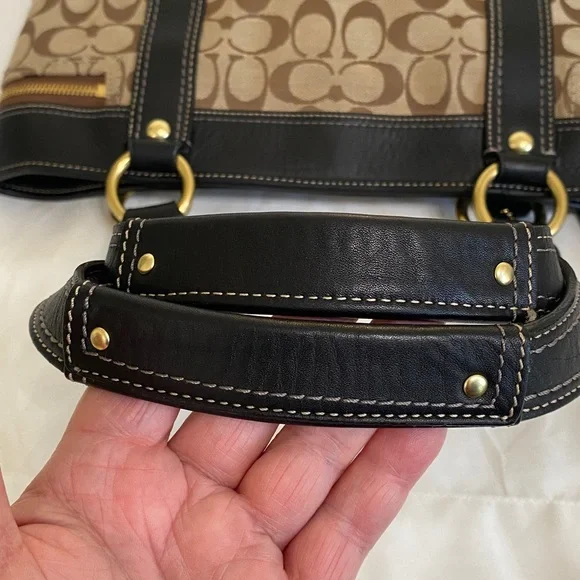 Coach Vintage Legacy 65th Anniversary Gigi turnlock tote bag,brown,black leather - Picture 15 of 16